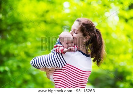 Mother And Baby In A Park