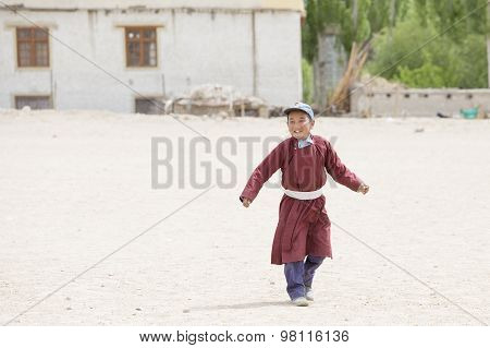 Tibetan Boys Involved In Sports.  Druk White Lotus School. Ladakh, India