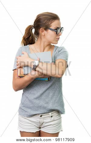 Dorky Woman With Reading Glasses