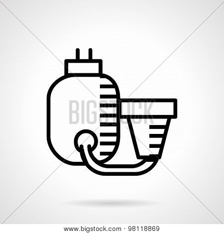 Filtration system black line vector icon