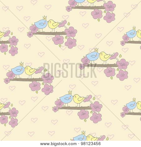 This is an illustration for children, pattern with birds.