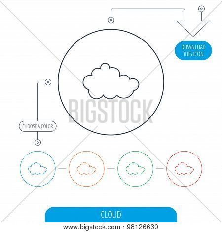 Cloud icon. Overcast weather sign.