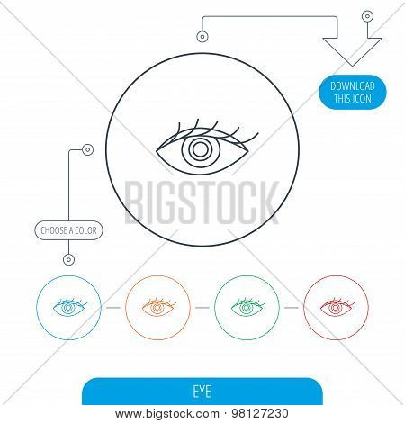 Eye icon. Human vision sign.