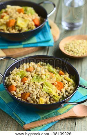 Wheat Grain and Savoy Cabbage Stew