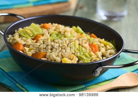 Wheat Grain and Savoy Cabbage Stew
