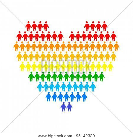 LGBT - a sign of gays and lesbians. The idea of a logo design for a gay pride parade, festival of free love or union protection of the rights of homosexuals.
