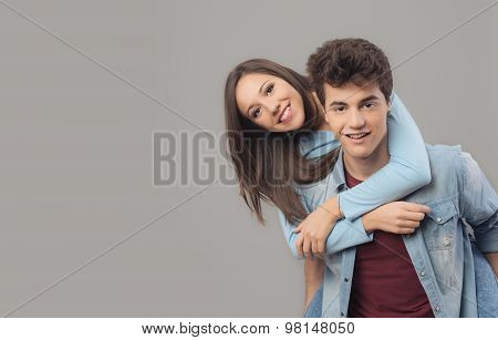 Smiling Couple Having Fun
