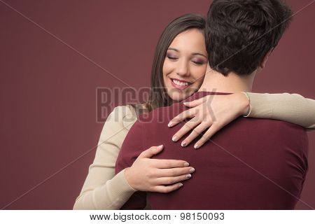 Smiling Girl With Her Boyfriend