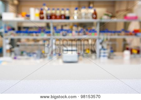 Empty Laboratory Top Or Bench