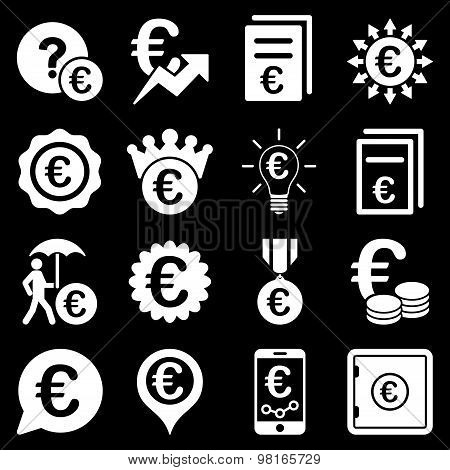 Euro banking business and service tools icons