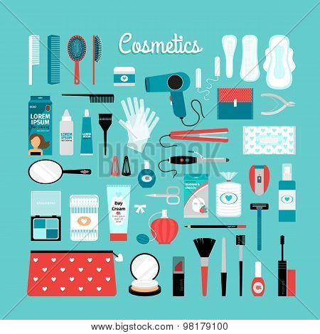 Big set of cosmetics