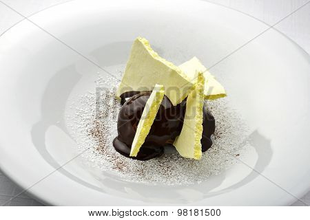 Dessert Chocolate Cream With Meringue