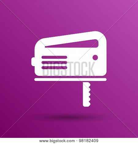 Cutting fretsaw symbol appliance icon Vector illustration