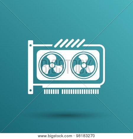 GPU or Computer graphic card icon component