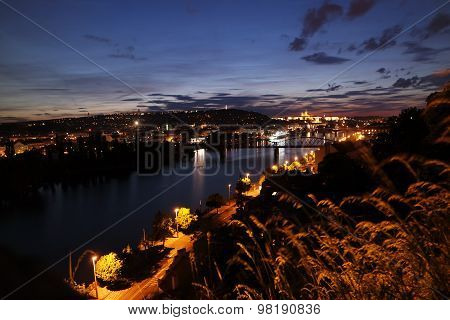 Night Prague from Vysehrad
