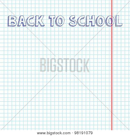 Blank exercise book paper sheet