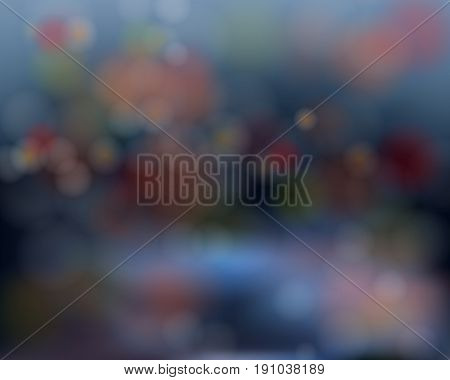 Abstract blur background with blurred bokeh on dark blue vector
