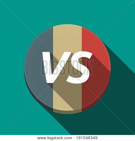 Long Shadow  Round Button With    The Text Vs
