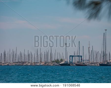 Netsel Marina, Marmaris, Turkey - June 11,2017: Scene of Netsel Marina with yachts