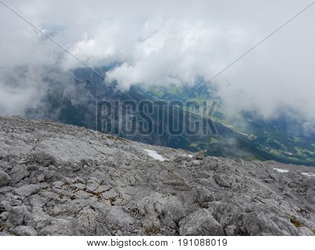 Climbing Mountain Ridge Watzmann In Germany