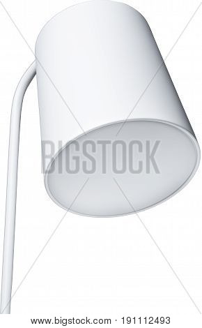 A Close Up Partial View of a white Floor Lamp. part of lamp isolated on white