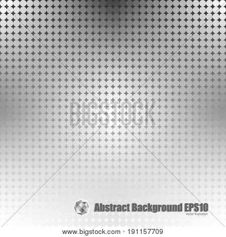 Abstract gray dots gradient on dark background