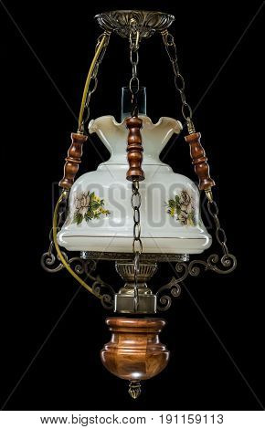 Classic chandelier isolated on black background. chandelier for living room, bedroom, dinning room.