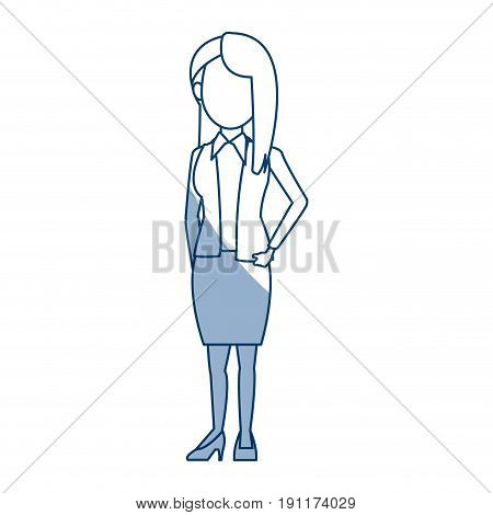 businesswoman cartoon girl standing wearing skirt posing vector illustration