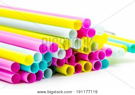 Sipping Straw On The White Background