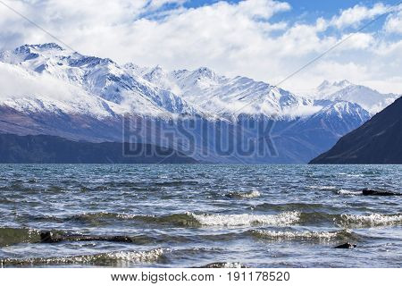 beautiful scenic of lake wanaka new most popular natural traveling destination in new zealand