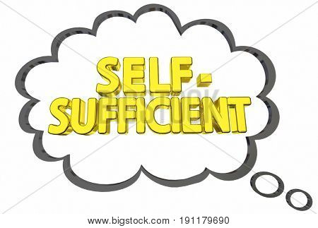 Self-Sufficient Independence Thought Cloud Freedom 3d Illustration