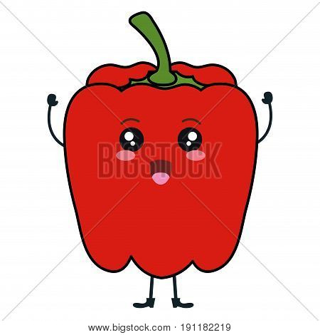 pepper fresh vegetable kawaii character vector illustration design