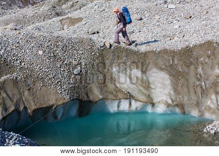Hike in  Alaska at summertime