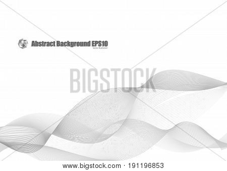 Abstract white background with transparent wave. Vector