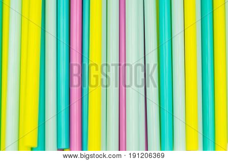 Sipping Straws On The White Background