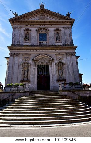 Italy  Lombardy      The Caronno Varesino  Old   Church  Closed Brick   Step