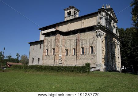 The Somma Lombardo    Old   Church  Closed Brick      Grass