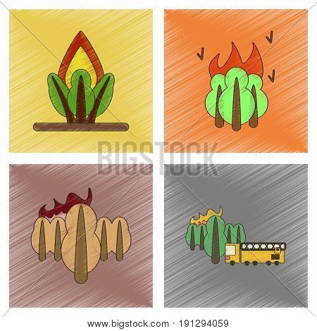 assembly flat shading style icon of danger natural disasters