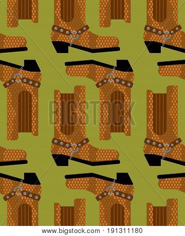 Cowboy Boots Pattern. Australian Shoes Background. Western Clothing And Rodeo Texture