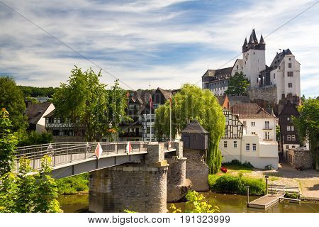Castle Diez above the river Lahn Rhineland-Palatine Germany
