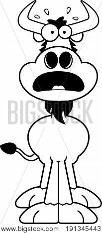Scared Cartoon Wildebeest
