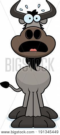 Scared Cartoon Wildebeest