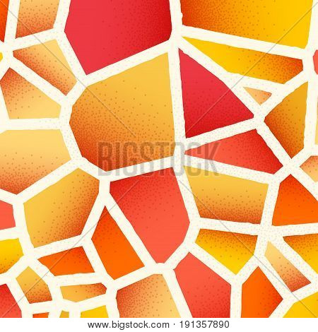 Abstract background with vibrant colors and retro styled vintage dotwork gradients on voronoi grid