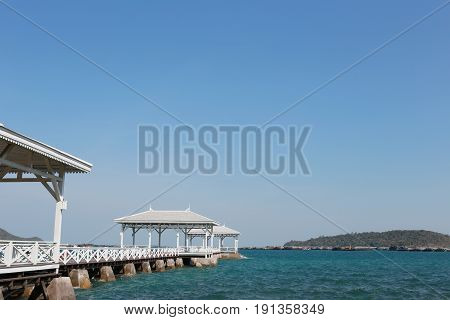 Asadang Bridge of Koh Si Chang important places and popular tourist destinations in Chonburi provinceThailand.