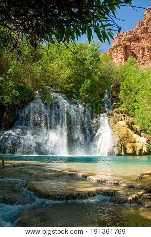 Navajo Falls Waterfall in Havasu Canyon Arizona