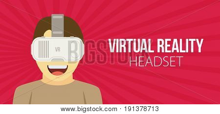 A Man With Isometric Virtual Reality Headset.