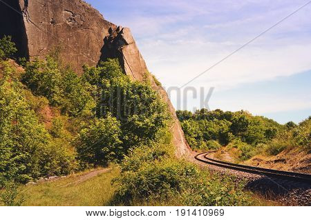A big rockwall situated in a nice nature
