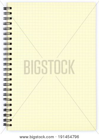 Spiral notepad with cellular blank yellow paper