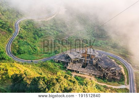 Top view around first world hotel is the largest hotel of Genting Resort in the most scenic site in Genting Highlands Pahang Malaysia