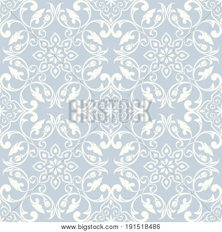 Vector seamless pattern. Luxury baroque texture. Regularly repeating retro ornament. Pattern can be used as a background wallpaper wrapper page fill element of ornate decoration